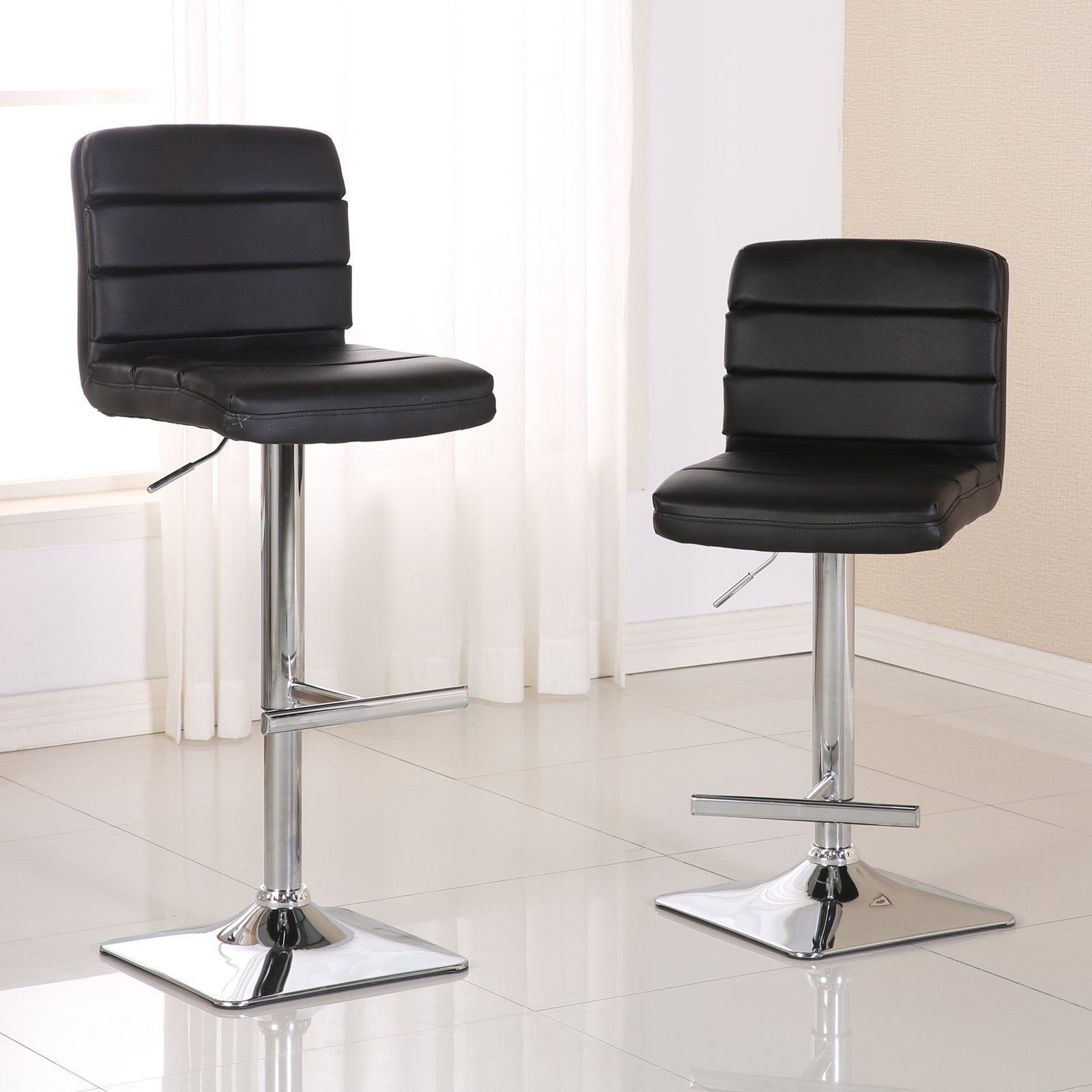 Roundhill Furniture Bradford Adjustable Height Swivel Bar Stools Set
