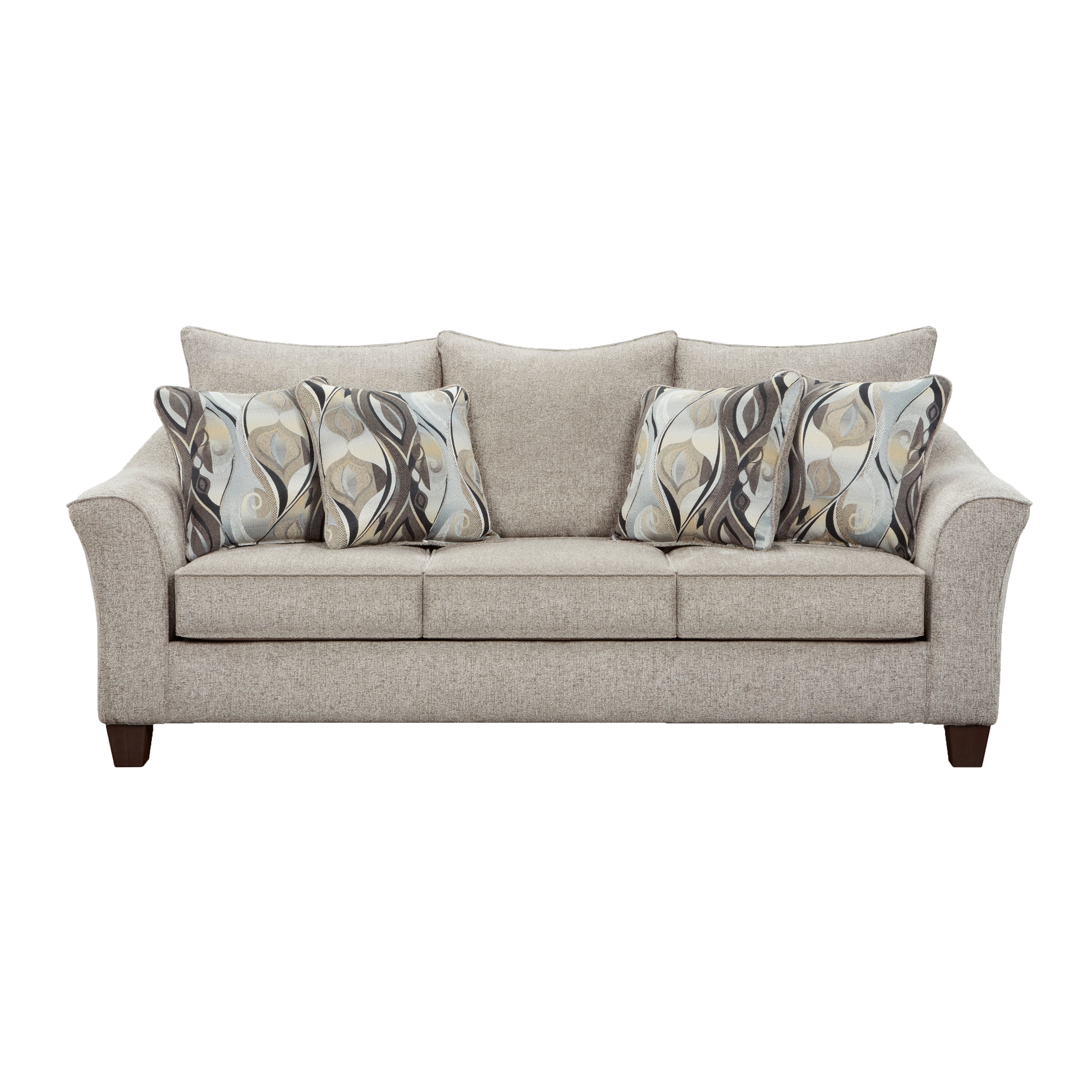 Roundhill Furniture Camero Platinum Fabric Pillowback Sofa