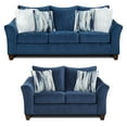 thumbnail image 1 of Roundhill Furniture Camero Pillowback Sofa and Loveseat Set, Blue Polyester Upholstery, 1 of 5