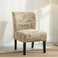 thumbnail image 1 of Roundhill Furniture Capa Print Fabric Armless Contemporary Accent Chair, Chalkboard Light Print, 1 of 10