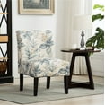 thumbnail image 1 of Roundhill Furniture Capa Print Fabric Armless Contemporary Accent Chair in Blue Leaves, 1 of 10