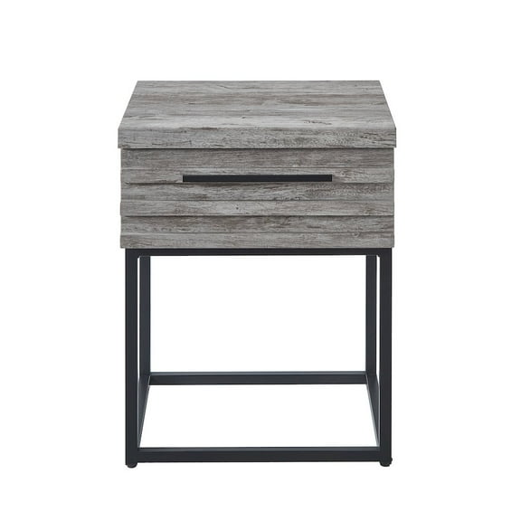 Roundhill Furniture Celestial Contemporary Storage End table, Gray