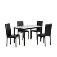 thumbnail image 1 of Roundhill Furniture Citico Metal 5-Piece Dinette Set with Laminated Faux Marble Top, Off White Table with Black Chairs, 1 of 9