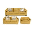 thumbnail image 1 of Roundhill Furniture Clareen 3-Pc Living Room Set, Sofa, Loveseat and Cutler Chair, Sunflower, 1 of 12