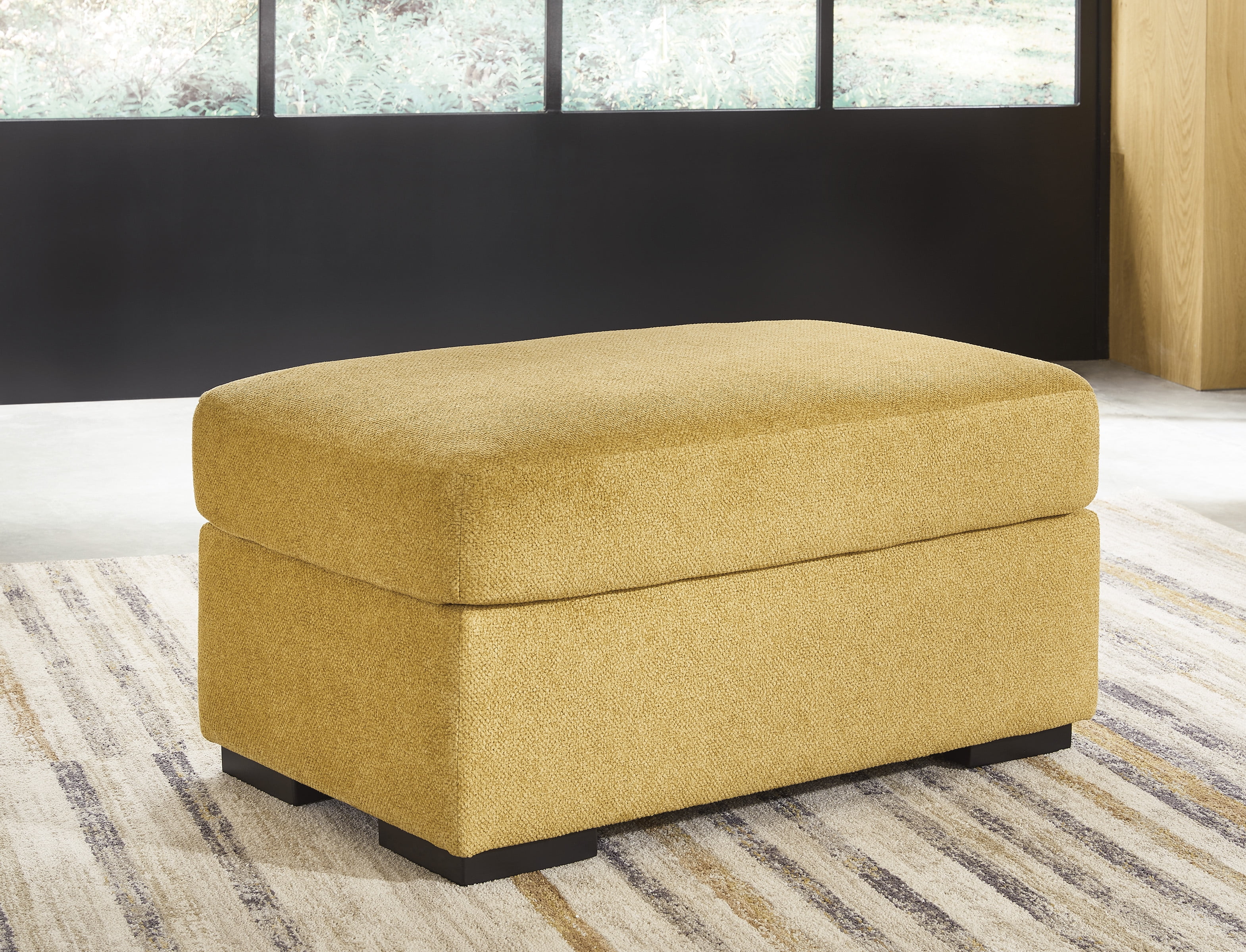 Sunflower Yellow Modern Upholstered Ottoman Pouf