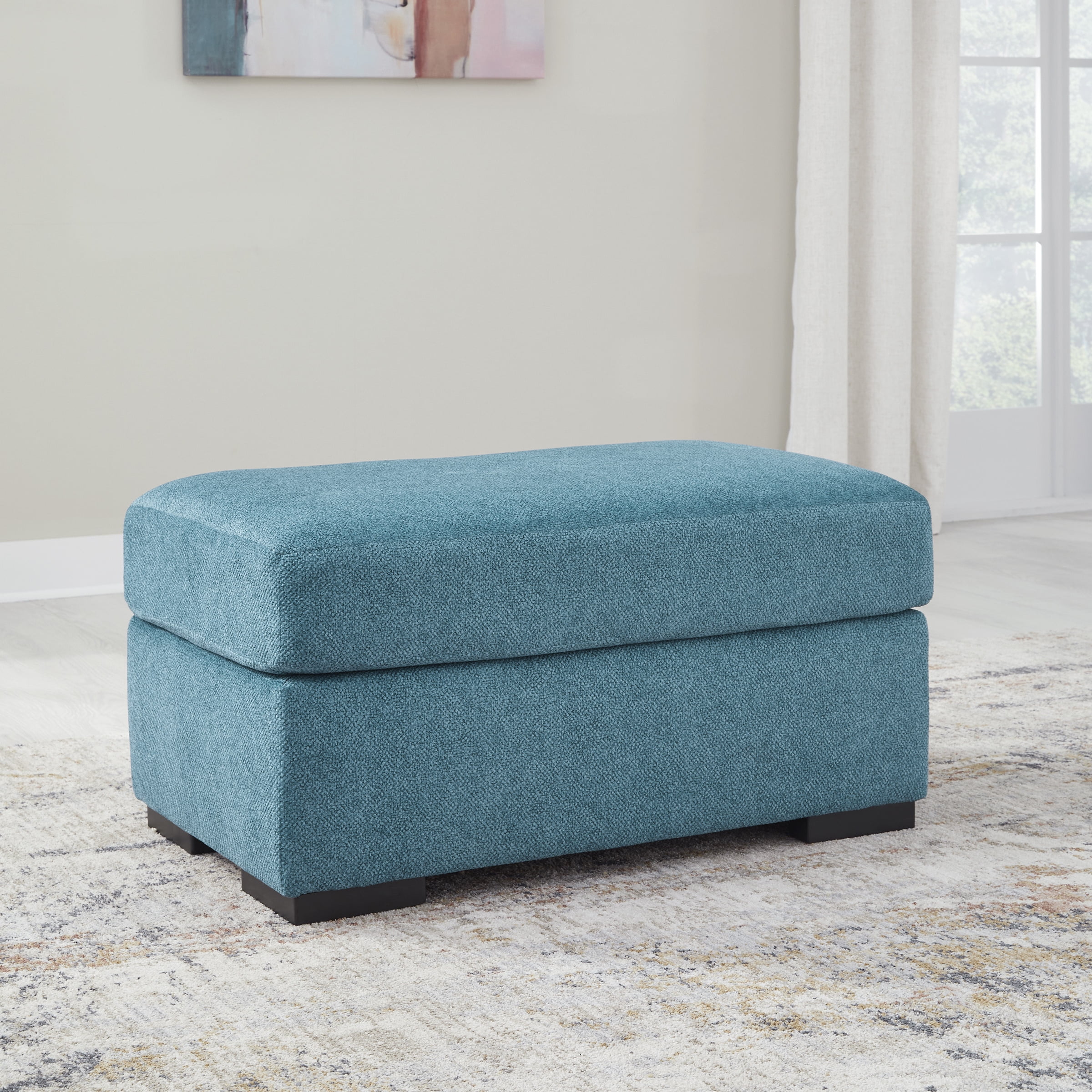 Roundhill Furniture Clareen Upholstered Ottoman, Teal