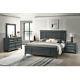 thumbnail image 1 of Roundhill Furniture Clelane Wood Bedroom Set Panel King Bed, Dresser, Mirror, and Two Nightstands, 1 of 16