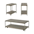 thumbnail image 1 of Roundhill Furniture Corbeta 3-Piece Metal Frame Wood Living Room Coffee Table and 2 Chairside Tables Set, Aged Graphite, 1 of 25