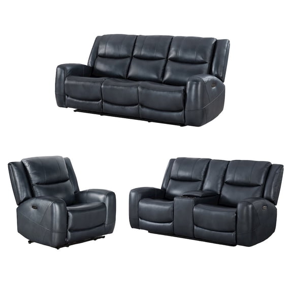 Roundhill Furniture Cozura 3-Piece Leather Power Recling Living Room Set
