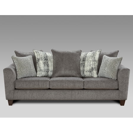 Roundhill Furniture Davoz Upholstered Stationary Sofa, Tori Slate