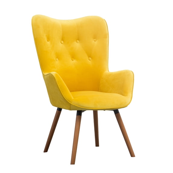 Roundhill Furniture Doarnin Wingback Chair, Yellow