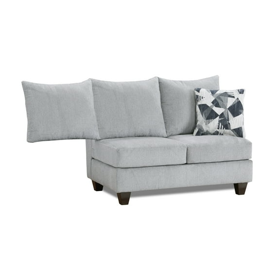 Roundhill Furniture Duleek Upholstered Armless Loveseat, Herringbone Silver