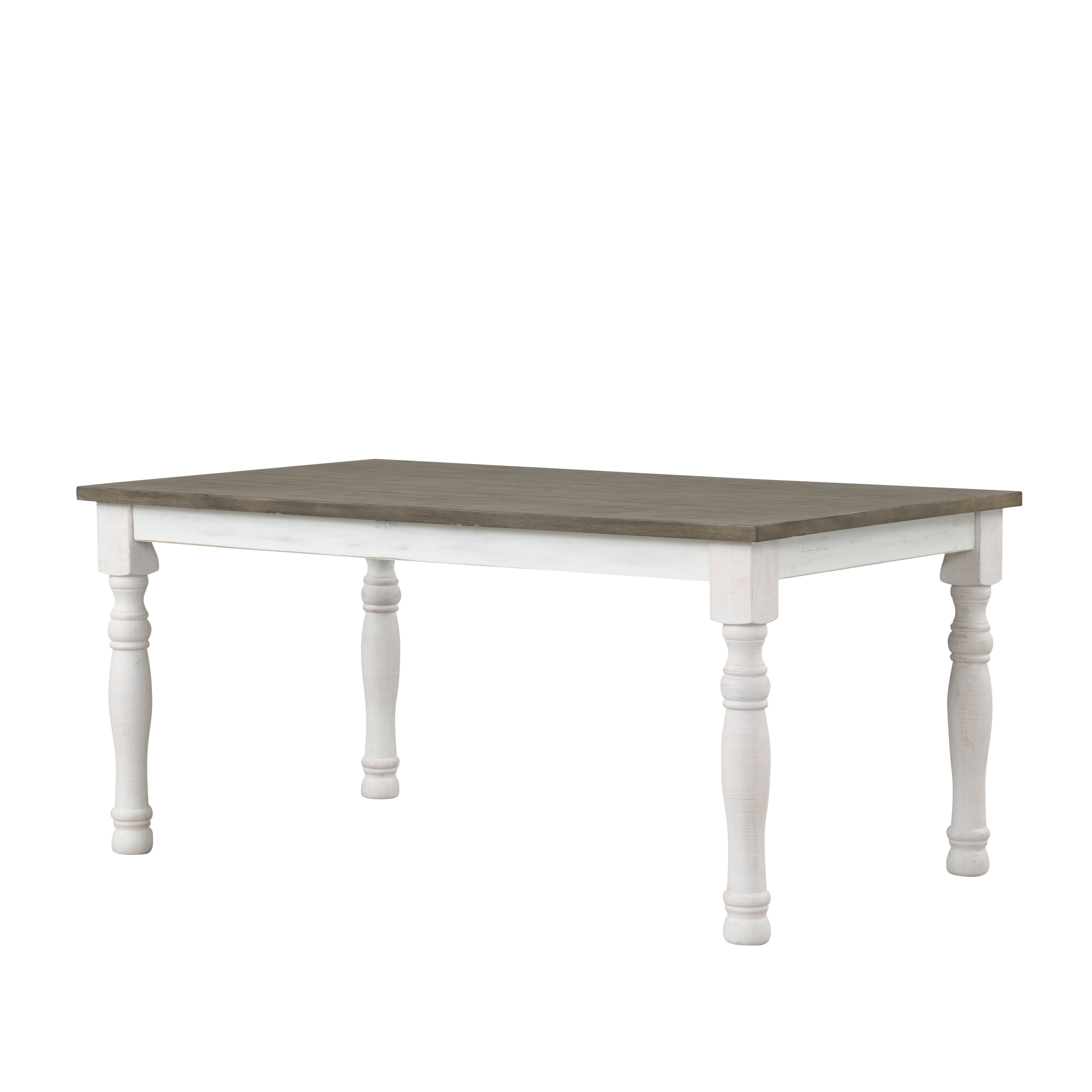 Roundhill Furniture Ebret Farmhouse Twotone Distressed Wood Dining