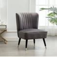 thumbnail image 1 of Roundhill Furniture Elon Contemporary Velvet Upholstered Accent Chair, Gray, 1 of 13
