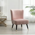 thumbnail image 1 of Roundhill Furniture Elon Contemporary Velvet Upholstered Accent Chair, Pink, 1 of 13