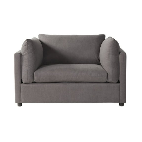 Roundhill Furniture Enda Oversized Living Room Pillow Back Cuddler Arm Chair, Carbon Gray