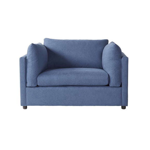 Roundhill Furniture Enda Oversized Living Room Pillow Back Cuddler Arm Chair, Image Navy