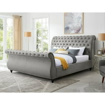 Roundhill Furniture Evora Platform Bed - Gray, Queen Size