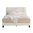 thumbnail image 1 of Roundhill Furniture Findlay Plush 3D Upholstered Platform Bed in White Dove, Full, 1 of 10