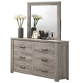 thumbnail image 1 of Roundhill Furniture Floren Contemporary Weathered Gray Wood 6-Drawer Dresser with Mirror, 1 of 8