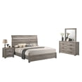 thumbnail image 1 of Roundhill Furniture Floren Contemporary Weathered Gray Wood Bedroom Set, King Panel Bed, Dresser, Mirror, Nightstand, 1 of 13