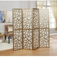 thumbnail image 1 of Roundhill Furniture Giyano 4 Panel Wood Frame Room Divider, 70.3" Tall, Gold, 1 of 4
