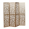 thumbnail image 1 of Roundhill Furniture Giyano 4 Panel Wood Frame Room Divider, 70.3" Tall, Gold, 1 of 6