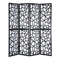 thumbnail image 1 of Roundhill Furniture Giyano Rice Paper/Wood 4-Panel Screen Room Divider in Black, 1 of 7
