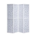 thumbnail image 1 of Roundhill Furniture Giyano Rice Paper/Wood 4-Panel Screen Room Divider in White, 1 of 7