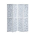 thumbnail image 1 of Roundhill Furniture Giyano Rice Paper/Wood 4-Panel Screen Room Divider in White, 1 of 5