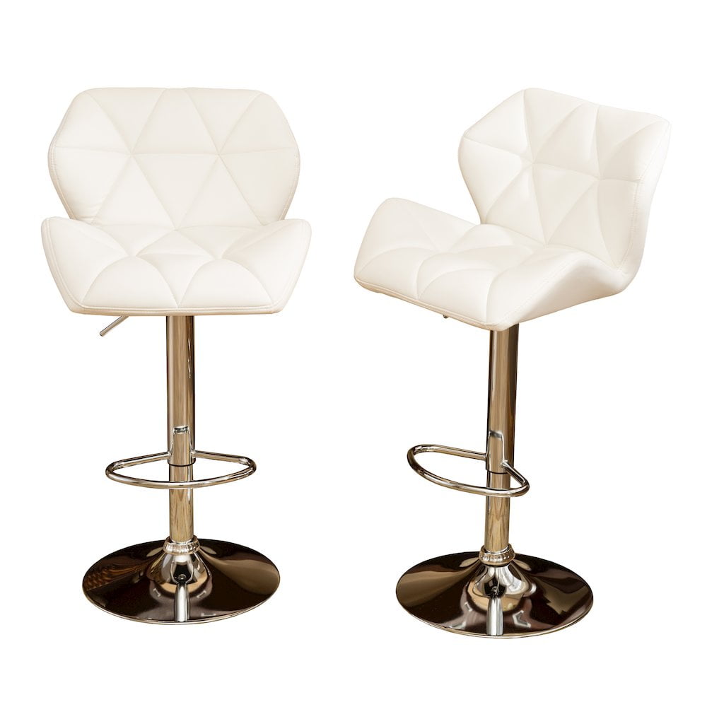 Roundhill Furniture Glasgow Contemporary Tufted Adjustable Height Hydraulic Bar Stools Set of 2 Black Walmart