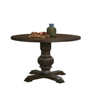 Roundhill Furniture Havre Pedestal Base Round Dining Table, Espresso