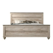 Roundhill Furniture Imerland Contemporary White Wash Finish Panel King Bed