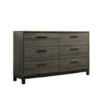 Roundhill Furniture Ioana Antique Grey Finish Wood 6 Drawers Dresser