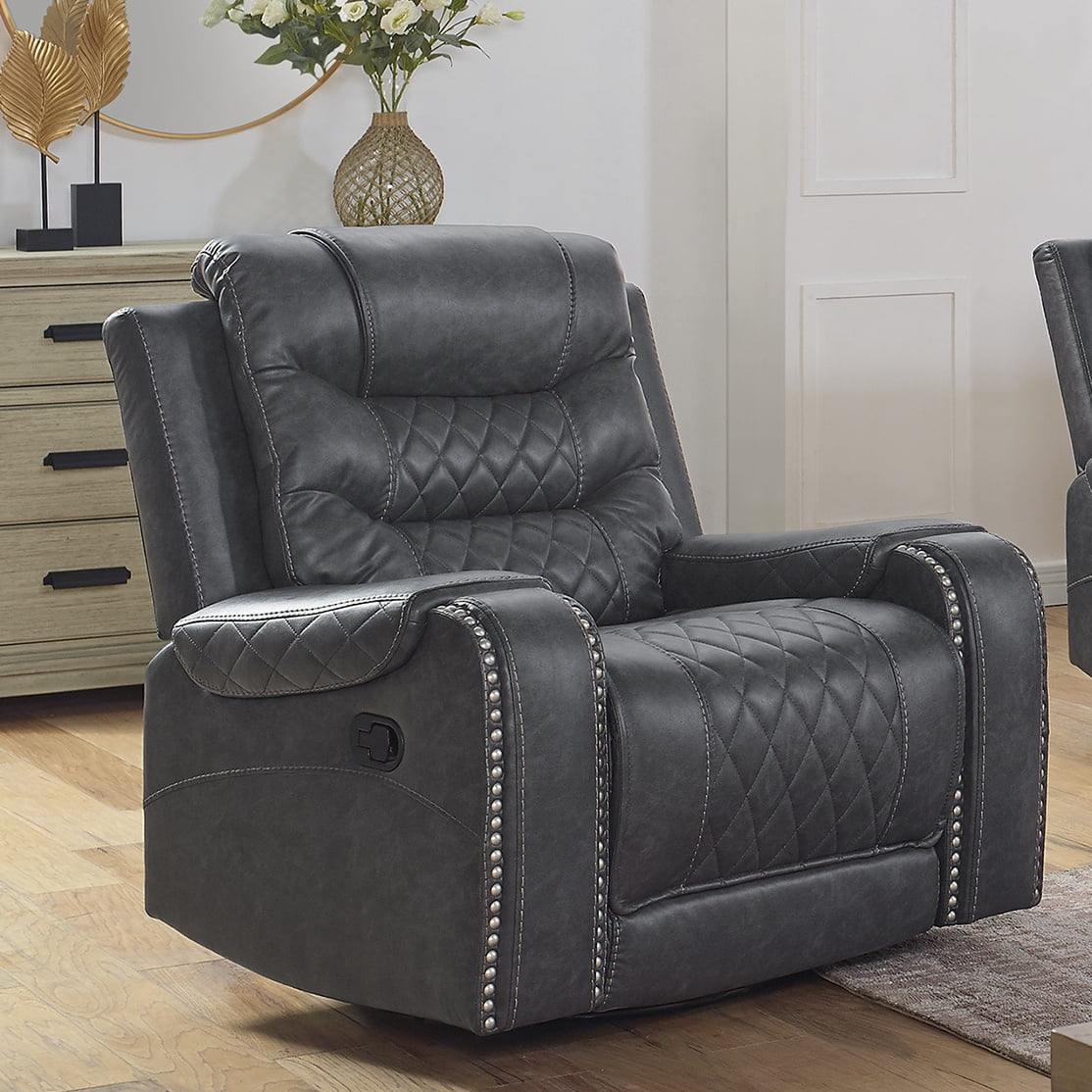 Roundhill Furniture Klens Contemporary Recliner Brown Walmart