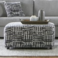 thumbnail image 1 of Roundhill Furniture Lancelot Striped Cocktail Ottoman, Gray and Navy, 1 of 7