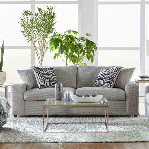 Roundhill Furniture Lancelot Upholstered Stationary Sofa, Gray Shadow