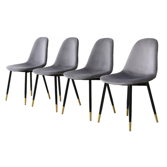 Roundhill Furniture Lassan Contemporary Fabric Dining Chairs, Set of 4, Gray