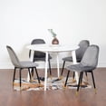 thumbnail image 1 of Roundhill Furniture Lassan Contemporary MDF & Rubberwood 5-Pcs Dining Table Set, White/Gray, 1 of 9