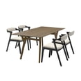 thumbnail image 1 of Roundhill Furniture Lavin Modern 5-Piece Dining Set, Walnut Finished Dining Table with 4 Chairs, 1 of 18