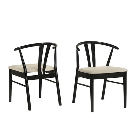 Roundhill Furniture Lavin Wishbone Dining Chairs, Set of 2, Black