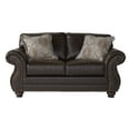 thumbnail image 1 of Roundhill Furniture Leinster Faux Leather Upholstered Nailhead Loveseat in Espresso, 1 of 8