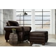 thumbnail image 1 of Roundhill Furniture Leinster Nailhead Lounge Chair and Ottoman, Faux Leather Fabric, Espresso, 1 of 9