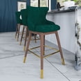 thumbnail image 1 of Roundhill Furniture Leland Fabric Upholstered Counter Height Wingback Stools, Set of 2, Green, 1 of 15