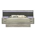 thumbnail image 1 of Roundhill Furniture Lenca King LED Wallbed with Nightstands - Weathered Gray, 1 of 7
