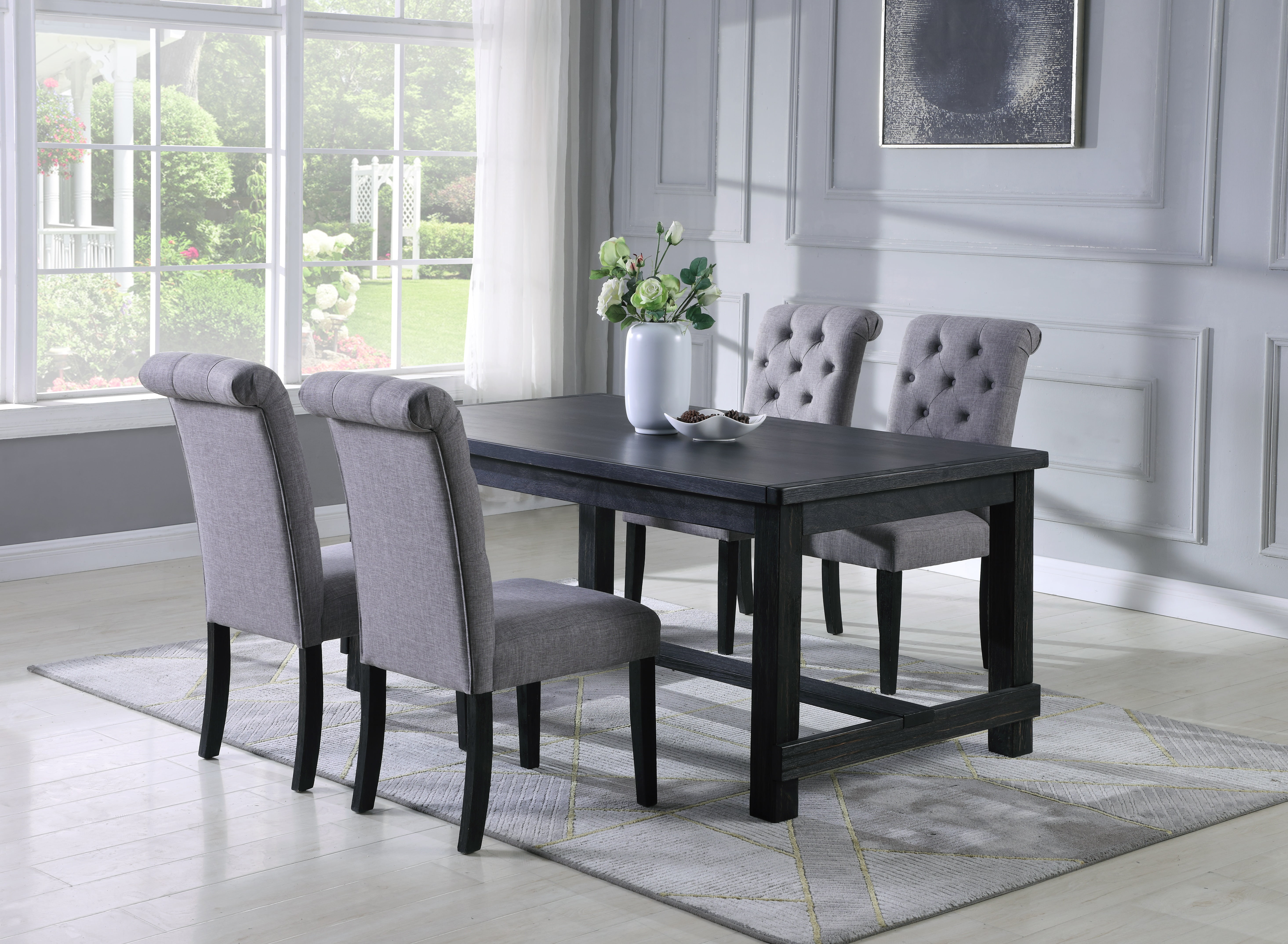 Dining Table Set Good Roundhill Furniture Leviton 5-Piece Dining Set, 30’’Height Table, Up to ...
