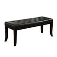 thumbnail image 1 of Roundhill Furniture Linon Leather Tufted Bench, Black, 1 of 10