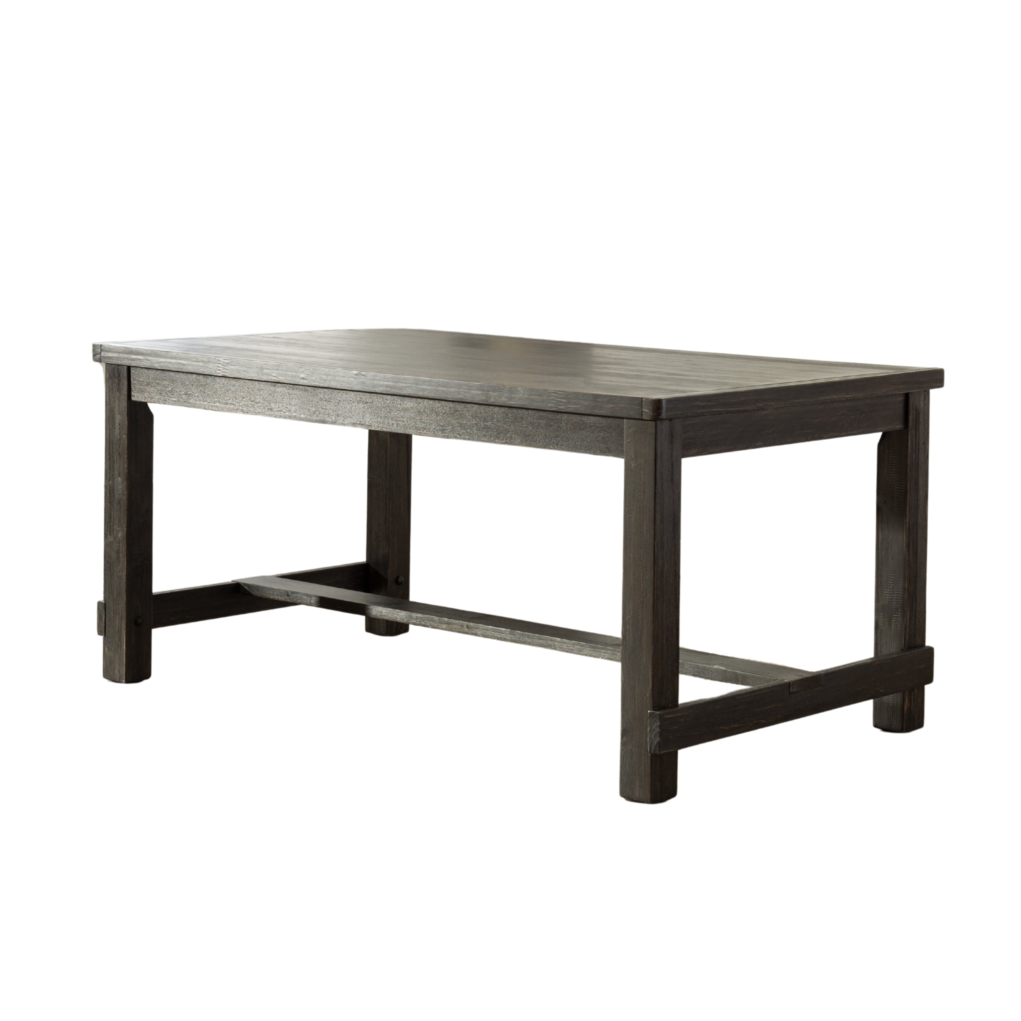 Roundhill Furniture Lotusville Antique Black Finish Rectangular Wood Dining Table