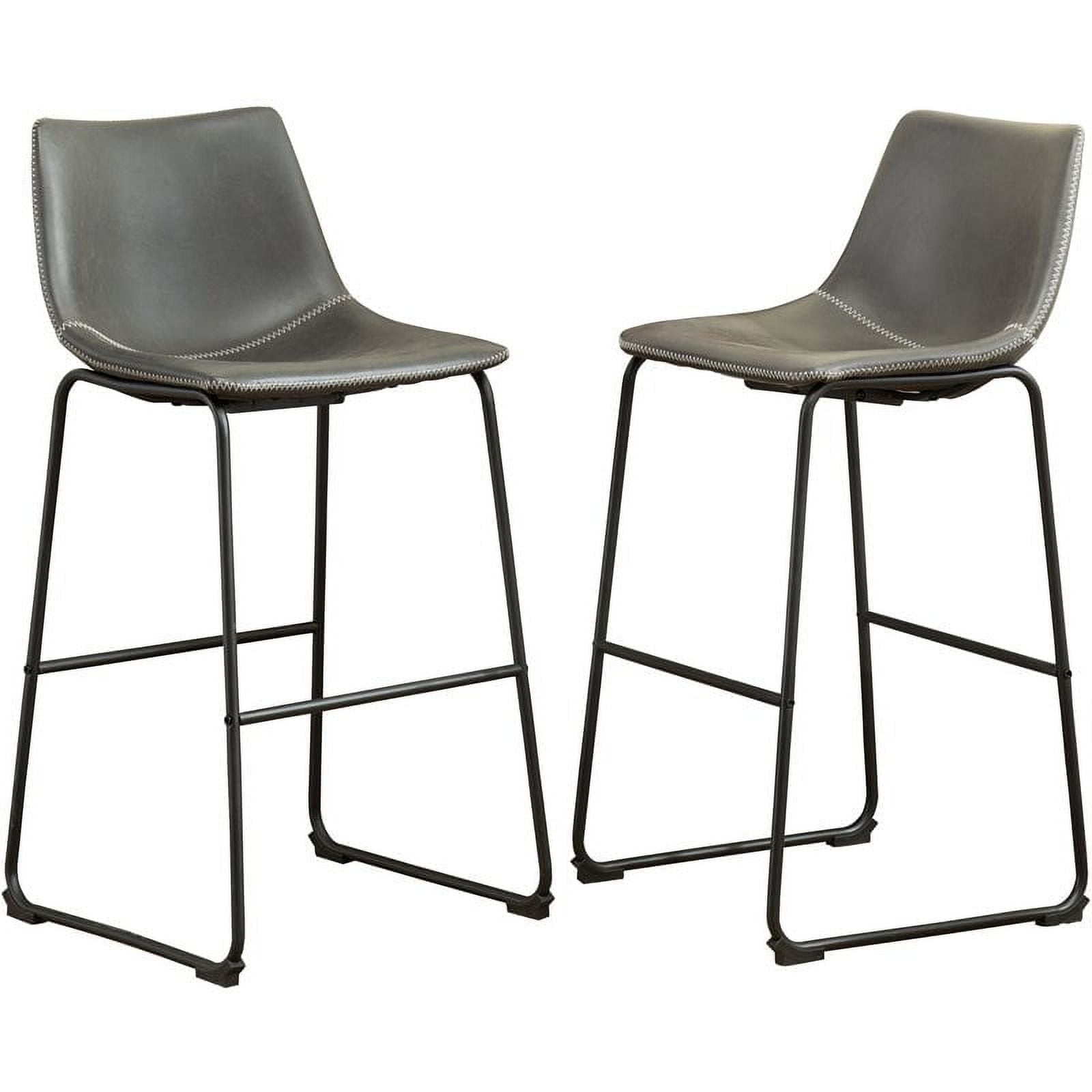 Roundhill Furniture Lotusville Bar Stool, Antique Gray, Set of 2