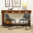 thumbnail image 1 of Roundhill Furniture Lotusville Dining Chair, Set of 2, Faux Leather, Antique Gray, 1 of 8